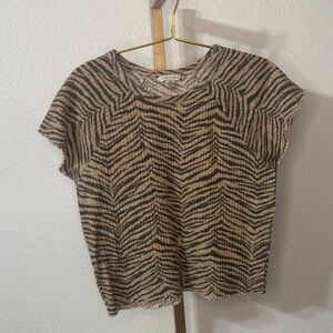 American Eagle-animal print top with letter hem detail - Size Small